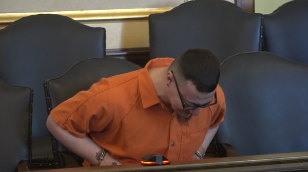 James Shirah cries in court